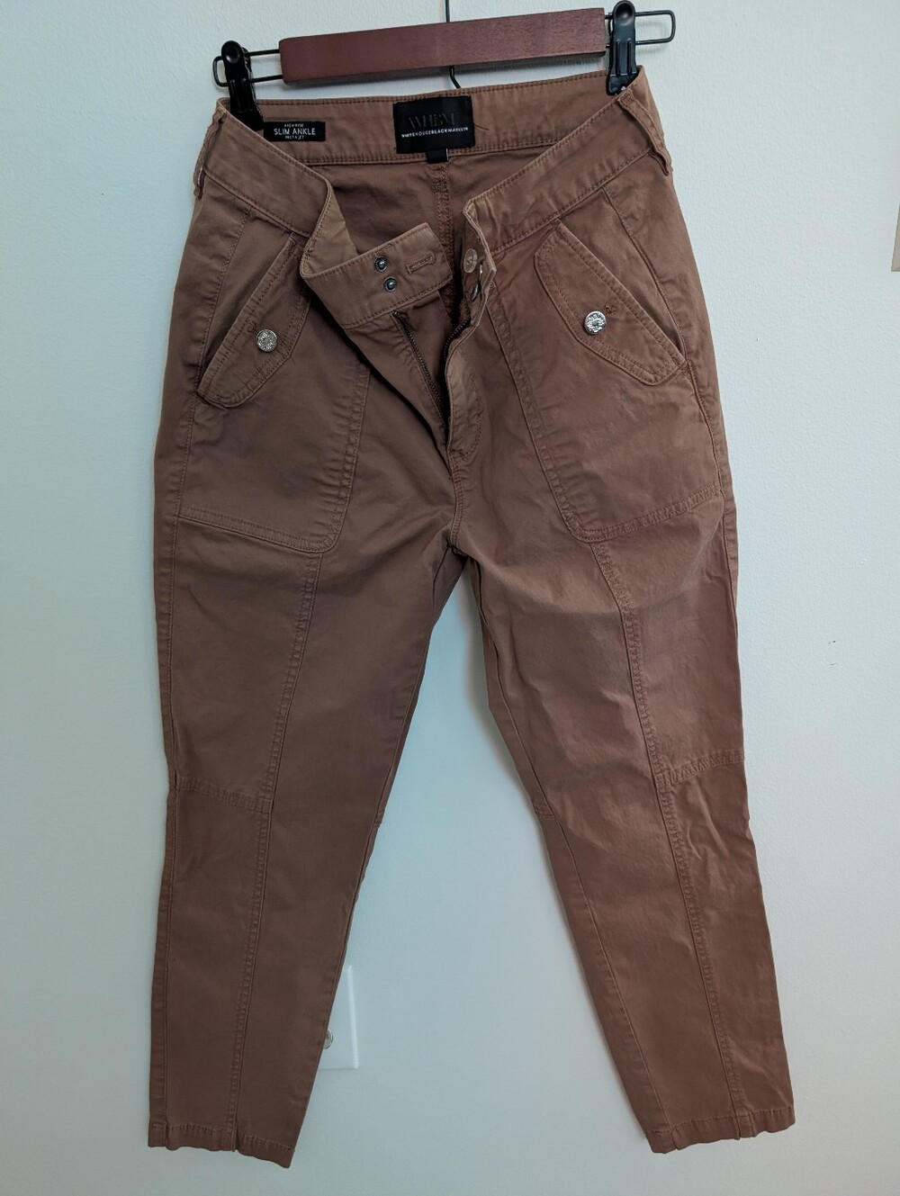 White House Black Market Slim Ankle Pants in brown